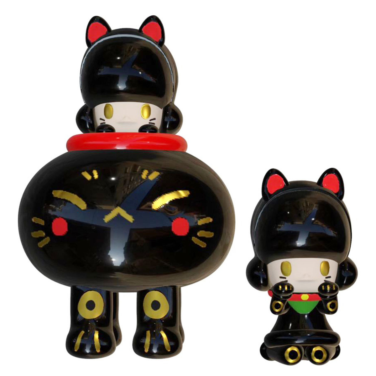 Mini Miwu & Jelly dino ManekiNeko Black