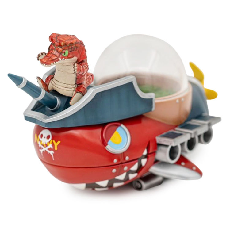 Gizaro Red Narwal Toy Taste Submarine by Booker Studio